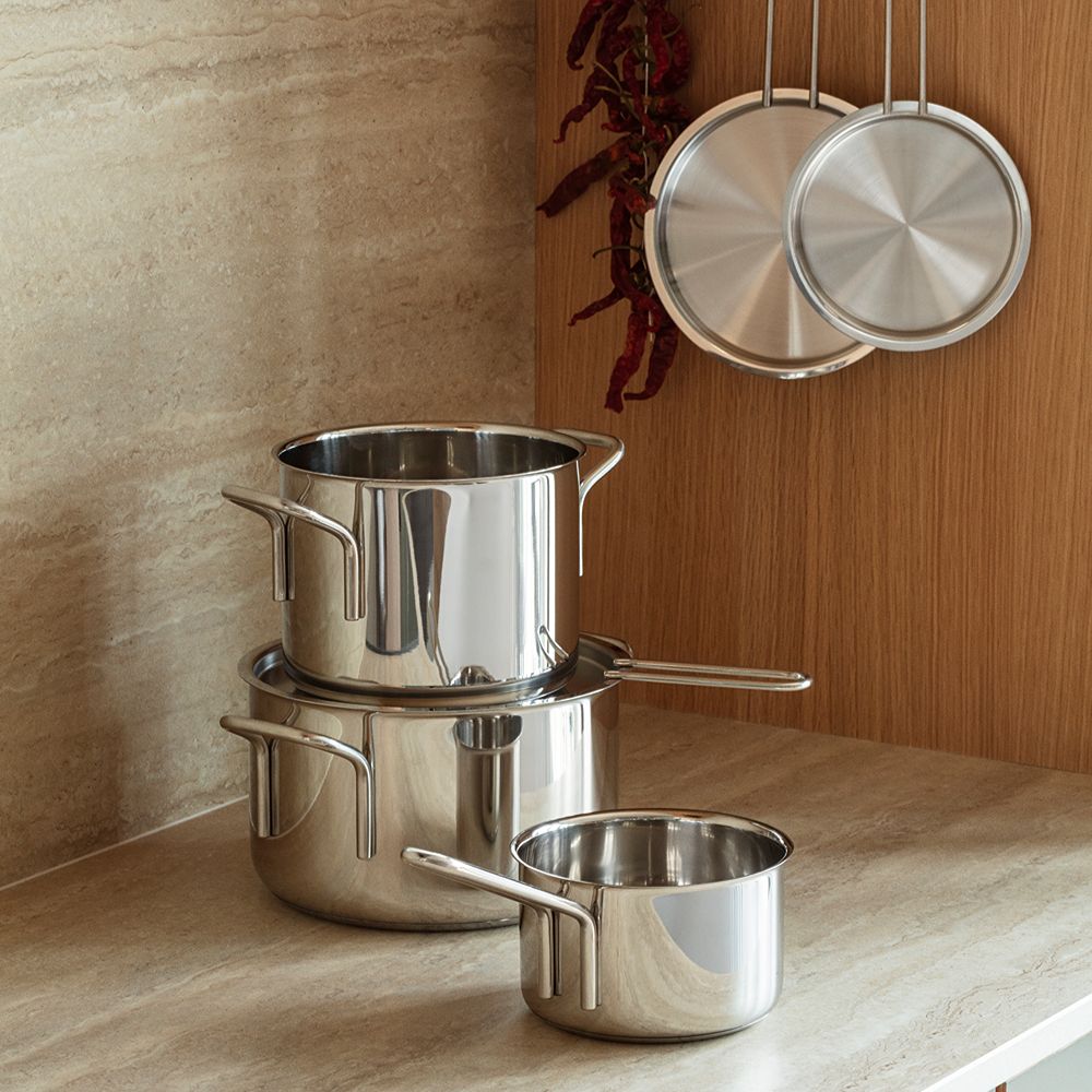EVA TRIO Grydesæt m. tallerkenlåg 1,1 + 2,2 + 3,6 L m. tallerkenlåg.