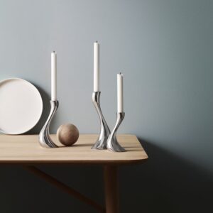 GEORG JENSEN COBRA Lysestagesæt m. 3 stager.