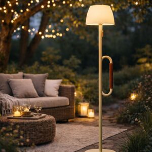 KREAFUNK ARC Udendørs gulvlampe 25x150, cm m. solceller, fjernbetjening mv., Sort