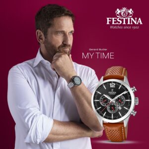 FESTINA Herreur m. læderrem Ø43,5 cm.
Vælg ml. Sort el. Cognac.